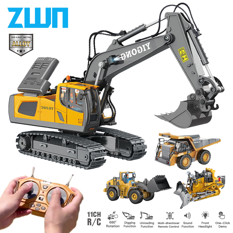 Rc Hobby Grade Truck - ZWN 2.4G uzaktan kumanda ekskavatör DAMPERLİ